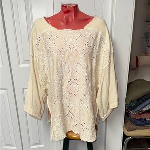 Free People - Eyelet sweater tunic pullover